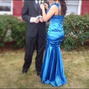 Blue Mermaid Style Prom Dress